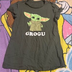 Grogu Graphic Tee - Olive Green